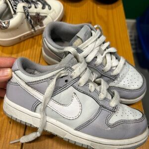 Nike Kids White and Gray Sneakers
